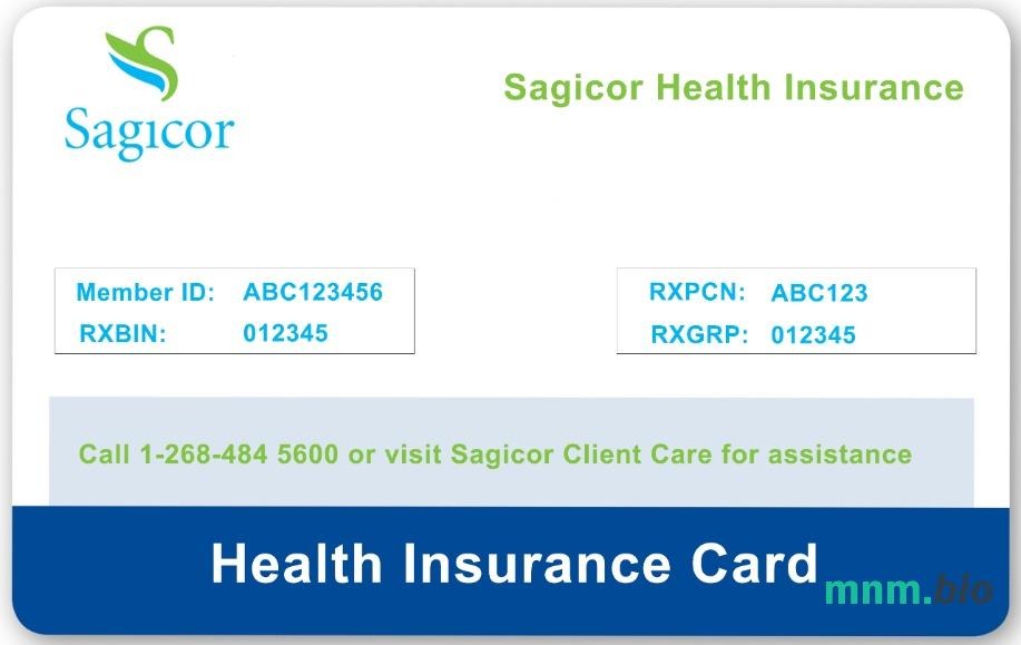 Antigua i Barbuda Sagicor karta ubezpieczenia zdrowotnego edytowalny szablon